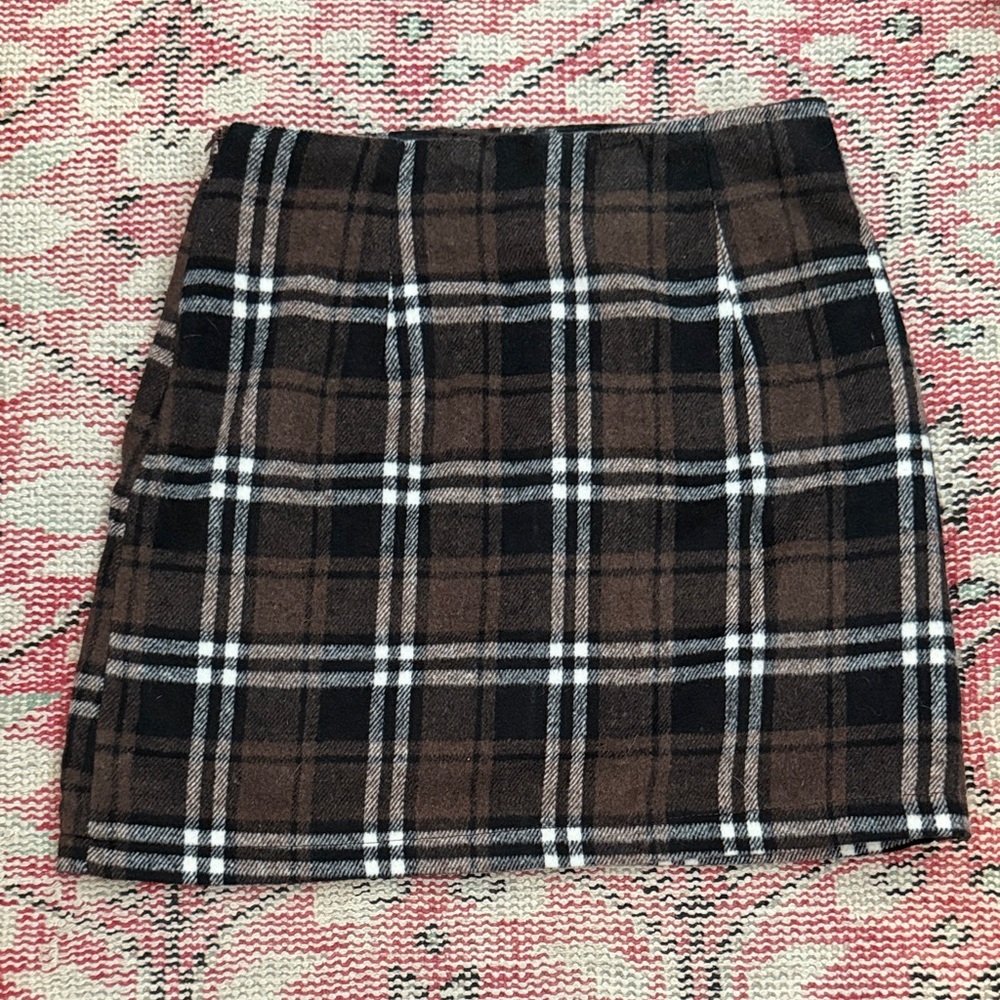 Plaid Brown Skirt